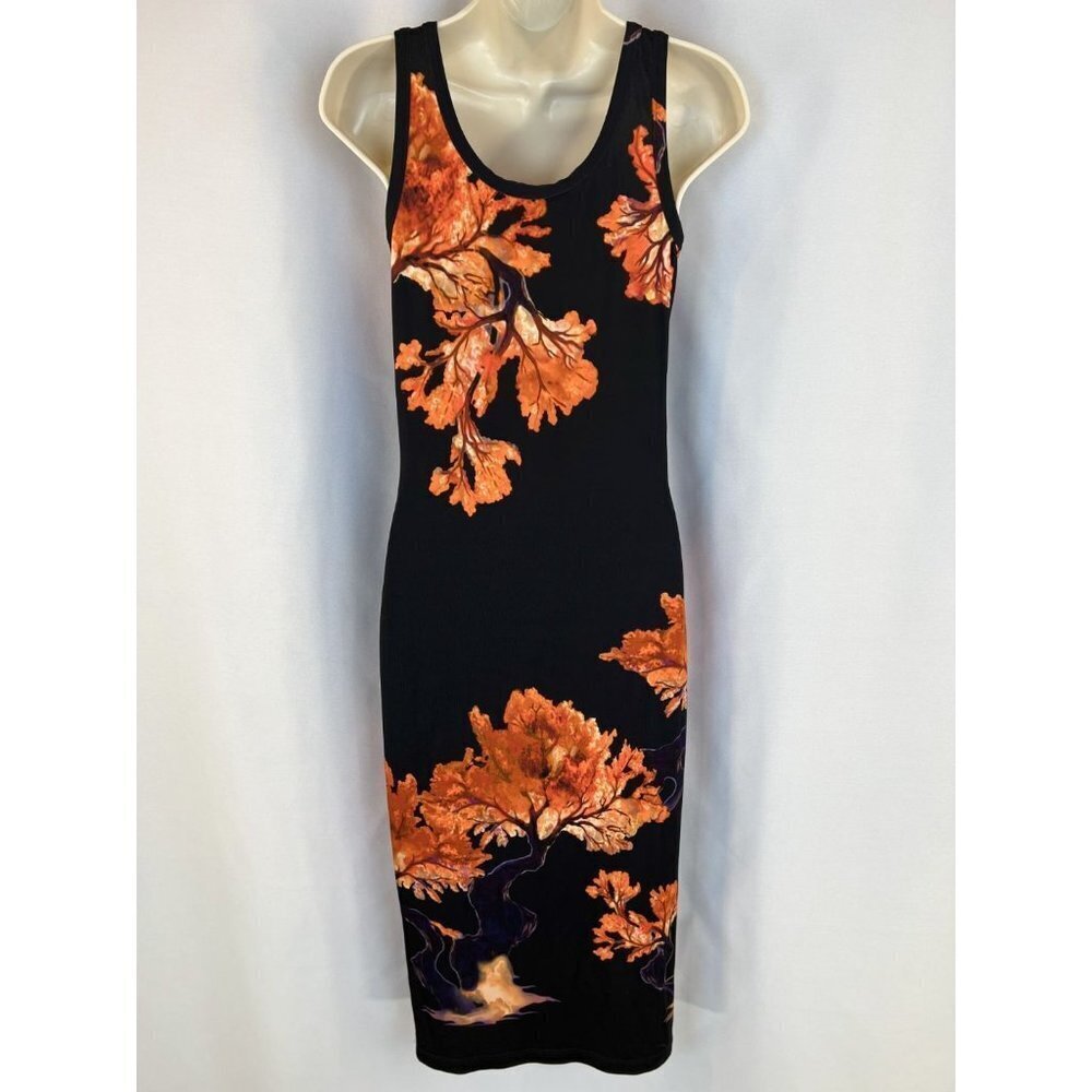Givenchy Paris Black Orange Midi Dress $1,040 - Picture 7 of 14